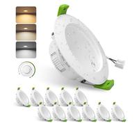GY 12 Pack Clase B Focos LED Interior Techo Regulable, 4.5W 708LM Downlight LED Techo Empotrable, 3000K Luz Calida 4000K Luz Neutra 6500K Luz Frío, Corte 65mm-80mm, IP44 Ojos de Buey para Baño