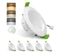 GY 6 Pack Clase B Focos LED Interior Techo Regulable, 4.5W 708LM Downlight LED Techo Empotrable, 3000K Luz Calida 4000K Luz Neutra 6500K Luz Frío, Corte 65mm-80mm, IP44 Ojos de Buey para Baño