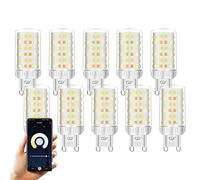 GY Bombilla Inteligente G9 LED WiFi 4W 440 Lúmenes, 2700K - 6500K Regulable Bombilla LED G9, Bombilla Inteligente Alexa Compatible con Google Home, TUYA Smart(10 Unidad)
