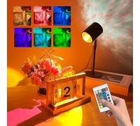GY Sunset Wave Lámpara doble, Lámpara de puesta de sol, Globo Ocean Lampe,Proyector RGB de 16 colores con USB, Luz Ambiental Romántica Regulable para Habitación,Salón
