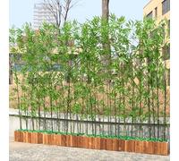 GY8PKVWKWQ Pantalla De Privacidad De Bambú Artificial con Base De Madera Maciza, 3 Alturas Disponibles 1m/1,2m/1,5m, Partición De Plantas De Bambú Sintético For Jardín(1.5m/5ft,50X17X18cm-8 Bamboo)