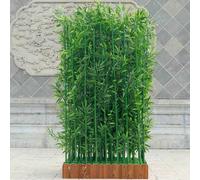 GY8PKVWKWQ Pantalla De Privacidad De Bambú Sintético For Interiores Y Exteriores,Divisor De Plantas De Bambú Artificial con Macetero De Madera Maciza,1/1,2/1,5 M(1.2m/4ft,120X17X18cm-20 Bamboo)