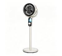 GYMAX Ventilador de Pie Silencioso, con 8 Velocidades, Mando a Distancia, Temporizador de 12H, Altura Ajustable de 53-96 cm y Pantalla LED, Ventilador de Pedestal con Oscilación de 55°+110° (Blanco)
