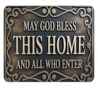 GYQYJPFZM Bless This Home Sign Vintage Metal Tin Sign for Entryway Wall Decor Living Room Dining Room Rustic Home Blessing 8 X 12 in
