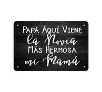 GYQYJPFZM Father of the Bride Gift Tin Sign Spanish Wedding Quote For Dad On Your Special Day Rustic Metal Wall Decor Plaque 8 X 12 in