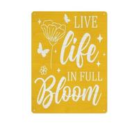 GYQYJPFZM Rustic Live Life in Full Bloom Sign Vintage Floral Quote Metal Tin Wall Decor for Spring Home Farmhouse Bedroom Office 8 X 12 in