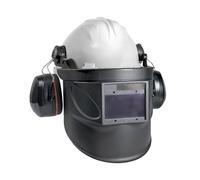 GYS - 080607 - Casco Duro GYS con Orejeras y protección de Soldadura - Casco de construcción con Protecciones auditivas.
