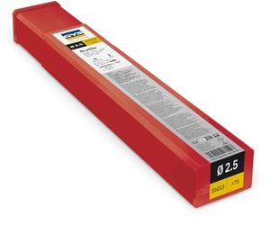 GYS, Metal de entrada MMA, 75 palillos de soldadura/electrodos recubiertos de soldadura E6013 Ø 2,5 mm x 350 mm, media carcasa de plástico, para soldadura de acero en todas las posiciones