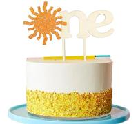 Gyufise 1 decoración para tarta de primer cumpleaños, decoración para tarta de un año, decoración de madera para tarta de primer viaje alrededor del sol You Are My Sunshine, suministros de decoración