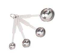 GYZOUKA Juego de Cucharas Medidoras con Básculas Precisas | Juego de 4 piezas, material de acero inoxidable, medida grabada, apto para líquidos, fácil almacenamiento.