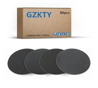GZKTY Papel de Lija al Agua con Sistema de Fijación Rápido 150 mm - Juego de 80 Unidades (granos 600-5000) - Para Lijado en Seco/Húmedo en Madera, Metal, Pintura de Auto