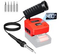 GZYZ Juego de soldador con batería compatible con batería Power X-Change de 18 V, soldador portátil con USB y tipo C, rango de temperatura ajustable de 180 ℃ a 480 ℃ para trabajos de bricolaje