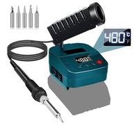 GZYZ Juego de soldador inalámbrico compatible con batería Bosch de 18 V BAT, soldador inalámbrico portátil con protección contra bajo voltaje, USB y tipo C, rango de temperatura 180 - 480 °C para