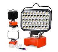 GZYZ Lámpara LED con batería para Black Decker, batería de 20 V, 108 W, 5800 lm, lámpara de trabajo inalámbrica, portátil, foco LED para obras, lámpara con USB y tipo C para camping, garajes