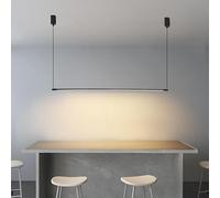 GZZBMY Candelabro Largo Aluminio con Pantalla Silicona luz colgante LED Moderna Lámpara Colgante Tira Larga Lineal Lámparas Suspensión Minimalistas Nórdicas para Restaurantes (Luz Cálida,140CM)