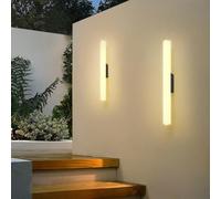 GZZBMY Cilindro LED Aplique de Pared Exterior Blanco Modern Diseño Lámpara de Pared Impermeable IP65 Lámpara Villa Terraza Jardín Entrada Luz Nocturna Iluminación Decorativa (Luz Cálida,100CM)