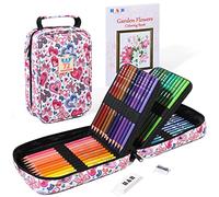 H & B Juego de 72 lápices de colores con bolsa portátil con cremallera, kit de suministros de dibujo y arte, lápices de colores profesionales para artistas, niños, adultos y adolescentes