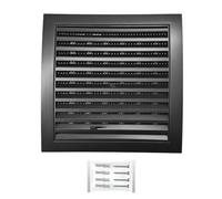 H&C VENT Rejilla Ventilación de 190 x 190mm │ Extractor de Baño Cocina │ Rejilla Aire Acondicionado Conductos Pared AC Ventilador Tubo PVC │ Cubiertas de Ventilacion con cierre regulable y Mosquitera