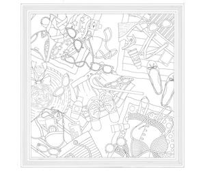 H DUPONT DUPCARPW111C - Un Carré de Soie à peindre - Tissu 100% soie - 90x90cm - La plage