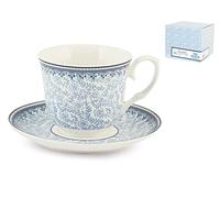 H&H 6280 Juego Tazas Té, Porcelana, Azul, 2 Unidad