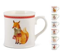 H&H 831430 - Juego de 6 monos, New Bone China, Decoro Winter Animal, cc350