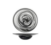 H&H 833106 Albastro - Juego de 6 platos de pasta, cristal, negro, 23,5 cm