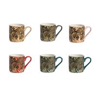 H&H Botanic Winter - Juego de 6 tazas de café, New Bone China, cc110