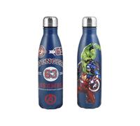 H&H Botella térmica Marvel Avengers Collegiate 500 ml de acero inoxidable - Botella con doble pared aislante, mantiene frío hasta 6 horas y caliente hasta 12 horas - Ideal para la escuela, deportes