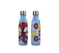 H&H Botella térmica Spidey Marvel de 500 ml, de acero inoxidable, con doble pared aislante, mantiene el frío hasta 6 horas y el calor hasta 12 horas, ideal para la escuela, deportes, oficina y ocio