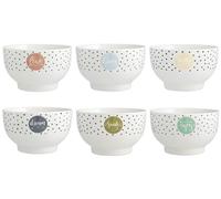 H&H Enjoy juego de 6 Bochas, Porcelana, Multicolor, 550 ML
