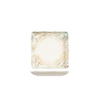 H&H Eris Plato Cuadrado De Porcelana, 19Cm, Multicolor