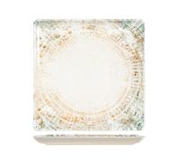 H&H Eris Plato Cuadrado De Porcelana, 27Cm, Multicolor