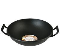 H&H Ex Chef Wok Antiadherente con 2 Asas, Aluminio, Negro