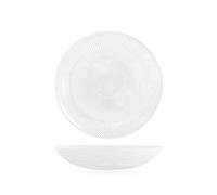 H&H Glow - Juego de 6 platos hondos de cristal, transparentes, 20 cm