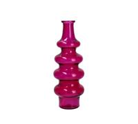 H&H Jarrón de Cristal Reciclado Moldeado Color Fucsia, 40 cm - Jarrón Decorativo Alto para Flores Frescas, secas, Ramas Ornamentales y decoración del hogar Elegante