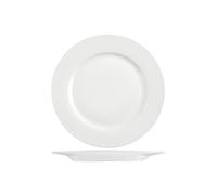 H&H Juego de 12 Platos de Postre New Bone China 20 cm - Porcelana Fina Blanca, Diseño Elegante para Fruta, Dulces y Entrantes - Apto para Lavavajillas y Microondas