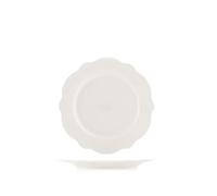 H&H Juego de 6 platos de postre de porcelana de hueso blanco, 21 cm, elegantes y resistentes, lavables en lavavajillas, aptos para microondas, diseño elegante para la mesa