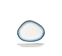 H&H Júpiter Plato Ovalado Porcelana, 22Cm, Azul Y Marfil