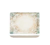 H&H Plato Rectangular De Porcelana, 22X30Cm, Multicolor