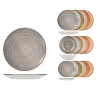 H&H Servizio Tavola 18 Pezzi Coupe Opera In Stoneware