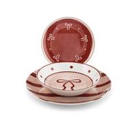 H&H Servizio Tavola 18 Pezzi Rosy in porcellana
