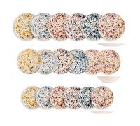 H&H Sprinkle - Servicio de mesa, 18 platos, de gres, decorados, de colores