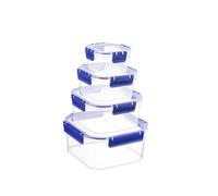 H&H Set 4 Contenitori Easymix Quadrati Blu