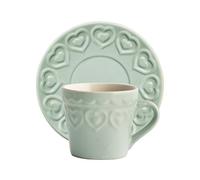 H&H Set 4 Tazze Da T Fairylove Aquamarina In Stoneware Cc200