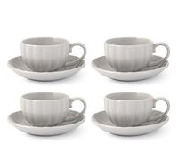 H&H Set 4 Tazze T Lotus Grigio Cc 220