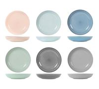 H&H Set 6 Piatti Fondi Loft assortiti Cm23