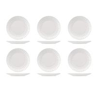H&H Set 6 Piatti Frutta Lotus Bianco Cm 21