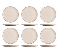 H&H Set 6 Piatti Piani Pearl Cm27 Avorio