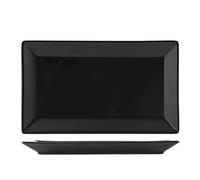 H&H Set 6 Piatti Rettangolari Boston Osaka In Stoneware Nero Cm 25X15