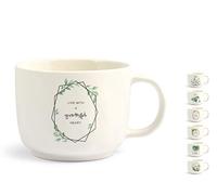 H&H Set 6 Tazze Jumbo New Bone China Decoro Botanic Cc350